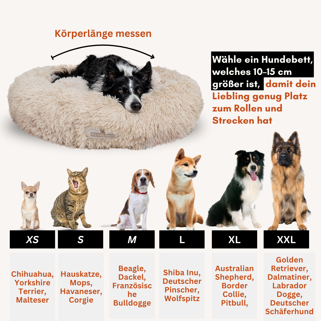 Hund schläft im Donut Hundebett Wolke 7
Flauschiges Hundekissen für kleine Hunde