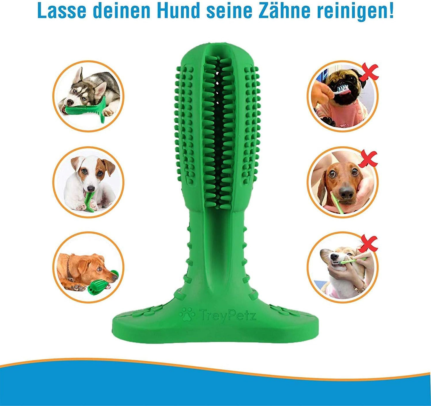 Hunde-Zahnbürste mit Kauspielzeug